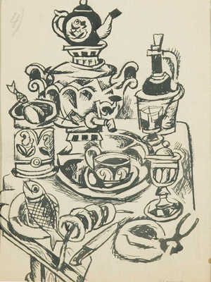 Малютин Сергей Васильевич. Эскиз иллюстрации к книге В.Г. Сахновского «Театр А.Н. Островского»